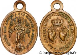 MÉDAILLES RELIGIEUSES Médaille, Sacrés coeurs de Jésus et Vierge Marie