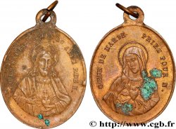MÉDAILLES RELIGIEUSES Médaille, Sacrés coeurs de Jésus et Vierge Marie