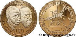 V REPUBLIC Médaille, “Essai” 10 Euro De Gaulle / Adenauer