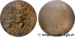 CINQUIÈME RÉPUBLIQUE Imposante médaille Orphée - Joueur de lyre, refrappe