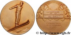 TROISIÈME RÉPUBLIQUE Médaille, Hommage de la Fédération Française de Ski