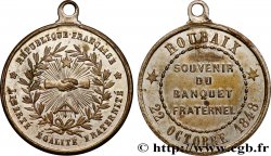 DEUXIÈME RÉPUBLIQUE Médaillette, Souvenir du banquet fraternel