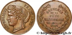 III REPUBLIC Médaille, Souvenir de la fête nationale