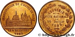 III REPUBLIC Médaille, Inauguration de l’hôtel de ville, Fête nationale