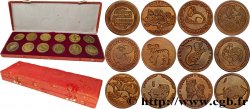 CHINE Coffret de 12 médailles, Zodiaque chinois