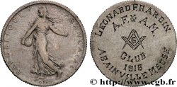TROISIÈME RÉPUBLIQUE Médaille, Club d’Abainville Meuse, regravée sur une 2 Francs Semeuse TTB