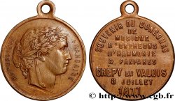 TROISIÈME RÉPUBLIQUE Médaille, Concours d’orphéons, d’harmonie et de fanfares
