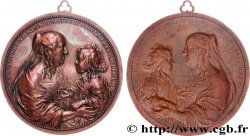 LOUIS XIV LE GRAND OU LE ROI SOLEIL Médaille, Anne d’Autriche et Louis XIV, Le Val-de-Grâce, tirage uniface de l’avers, Galvanoplastie