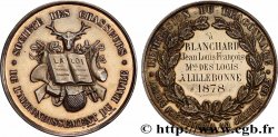 TROISIÈME RÉPUBLIQUE Médaille, Société des chasseurs SUP
