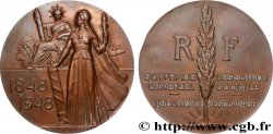 QUATRIÈME RÉPUBLIQUE Médaille, Abolition de l’esclavage, Centenaire de la révolution de 1848