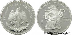 MÉXICO Médaille de 2 onces du 500e anniversaire du choc des cultures : conquistador contre le Quetzalcoatl / armes du Mexique (début du 20e siècle)