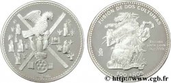 MÉXICO Médaille de 2 onces du 500e anniversaire du choc des cultures : conquistador contre le Quetzalcoatl / vision de l’aigle sur un cactus dévorant un serpent à Tenochtitlan