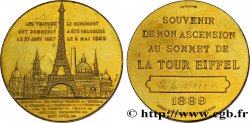 TERCERA REPUBLICA FRANCESA Médaille de l’ascension de la Tour Eiffel (sommet)