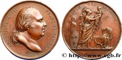 LOUIS XVIII Médaille, Naissance de Henri, duc de Bordeaux, futur comte de Chambord TTB+
