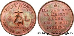 DEUXIÈME RÉPUBLIQUE Médaille, Société ouvrière Les Voraces
