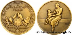 FRENCH STATE Médaille de reconnaissance, les enfants français à ses hôtes suisses