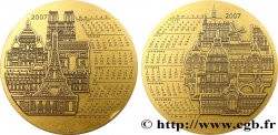 CINQUIÈME RÉPUBLIQUE Médaille calendrier, Monuments de Paris