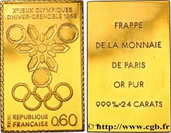QUINTA REPUBBLICA FRANCESE Médaille, Xes Jeux Olympiques d’Hiver de Grenoble