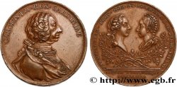 ITALIE - ROYAUME DE SARDAIGNE - CHARLES-EMMANUEL III Médaille, Mariage de Louise fille du Roi de Sardaigne et de Louis Stanislas Xavier Comte de Provence TTB
