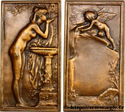 III REPUBLIC Plaque Daniel Dupuis, La Source ou Chloé à la vasque AU