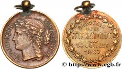 TROISIÈME RÉPUBLIQUE Médaillette, souvenir de la fête nationale