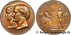 SECOND EMPIRE Médaille de mariage de Clotilde de Savoie et du prince Napoléon, refrappe