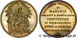 FRANC - MAÇONNERIE Duke of Sussex,Grand Master 
Charity & Benevolence Instituted.  TTB+