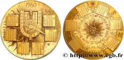 QUINTA REPUBLICA FRANCESA Médaille calendrier, Cadran solaire horizontal