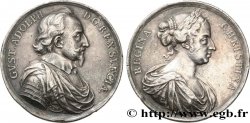 GUSTAVE II ADOLPHE DE SUÈDE ERFURT Médaille, Gustave II Adolphe et la reine Christina