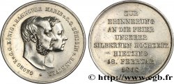 ALLEMAGNE - ROYAUME DE HANOVRE - GEORGES V Médaille, Célébration des noces d’argent de Georges de Hanovre et de Marie de Saxe-Altenbourg TTB