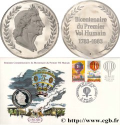 V REPUBLIC Médaille enveloppe, Bicentenaire du Premier Vol Humain