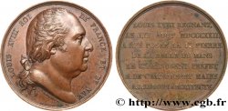 LOUIS XVIII Médaille, Pose de la première pierre de la Halle du Mans