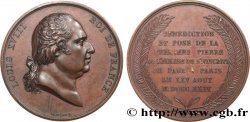 LOUIS XVIII Médaille, Pose de la première pierre de l’église Saint Vincent de Paul