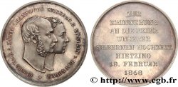 ALLEMAGNE - ROYAUME DE HANOVRE - GEORGES V Médaille, Célébration des noces d’argent de Georges de Hanovre et de Marie de Saxe-Altenbourg