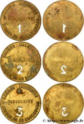 MADAGASCAR Plaques de commissionnaire uniface n°1, n°2 et n°3, lot de 3 ex.