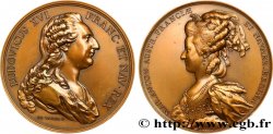 LOUIS XVI Médaille, Louis XVI et Marie-Antoinette, refrappe moderne