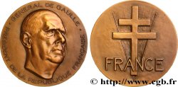 V REPUBLIC Médaille, Général de Gaulle, président de la République Française