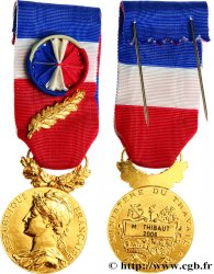 V REPUBLIC Médaille d’Honneur du Travail, Or, second modèle
