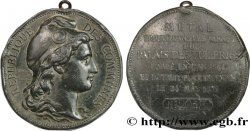 TROISIÈME RÉPUBLIQUE Médaille, République des Communes, métal trouvé dans les ruines du Palais des Tuileries