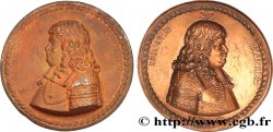 LOUIS XIV LE GRAND OU LE ROI SOLEIL Médaille, tirage incus, Charles Grolier TTB