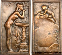 III REPUBLIC Plaque Daniel Dupuis, La Source ou Chloé à la vasque XF