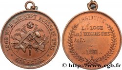FREEMASONRY Médaille d’assiduité, Loge n°18, Les sept Écossais Unis