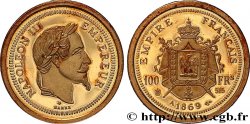 SECOND EMPIRE Médaillette de la 100 francs or Napoléon III, tête laurée