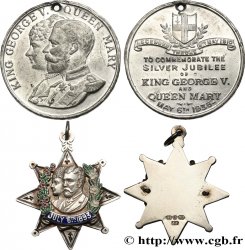 ANGLETERRE - GEORGES V Lot de 2 médailles, Mariage et Jubilé d’argent