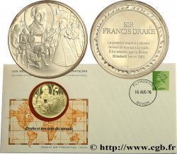 LES MÉDAILLES DES GRANDS EXPLORATEURS Enveloppe “Timbre médaille”, Drake et son tour du monde