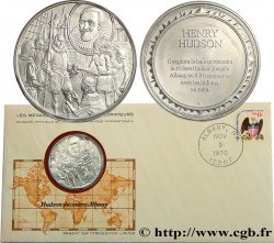 LES MÉDAILLES DES GRANDS EXPLORATEURS Enveloppe “Timbre médaille”, Hudson découvre Albany