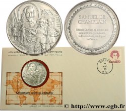 LES MÉDAILLES DES GRANDS EXPLORATEURS Enveloppe “Timbre médaille”, Champlain colonise le Québec