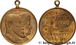 ALLEMAGNE - ROYAUME DE WURTTEMBERG - GUILLAUME II Médaille, Noces d’argent de Guillaume II de Wurtemberg et de Charlotte