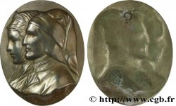 ART, PAINTING AND SCULPTURE Plaque, Dante et Béatrice
