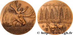 CINQUIÈME RÉPUBLIQUE Médaille animalière - Élan d’Amérique